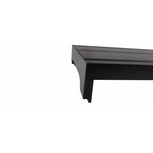 Nóżkozaślepki PEŁNE do profilu aluminiowego 160mm CZARNE nóżki komplet - wysokość 47 mm - PCV - 2szt